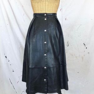 Elizabeth & James Lamb Leather Full Skirt